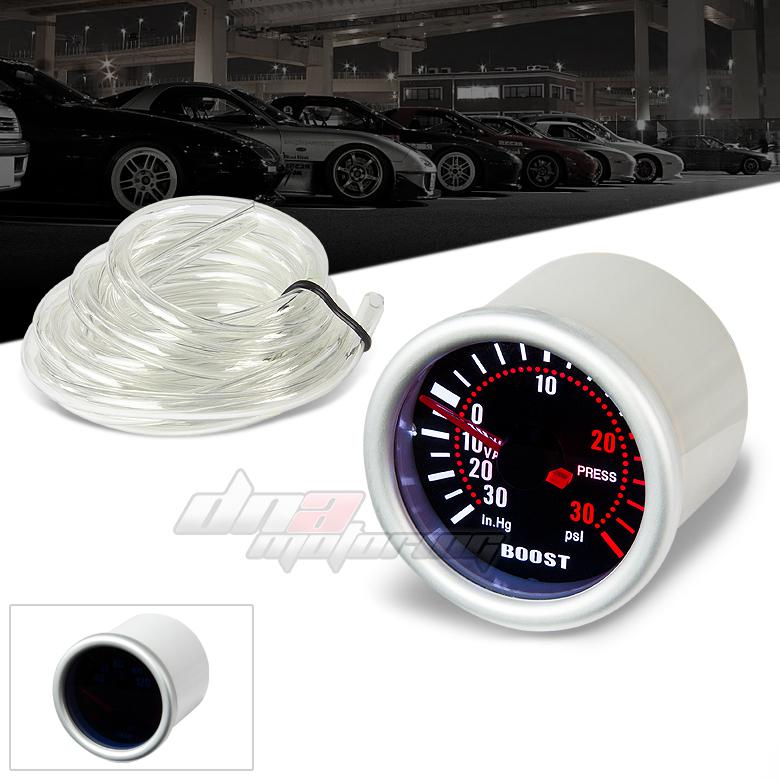 2"smoke-tinted lens full sweep red led turbo-charge boost psi gauge/gauges meter