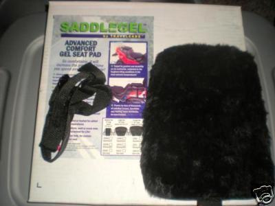 Gel seat pad - black sheepskin - universal - will fit all makes and models -