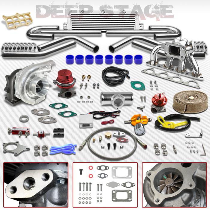 T04e t3t4 14pc turbo kit w/intercooler+wastegate+manifold prelude 2.2 dohc h22