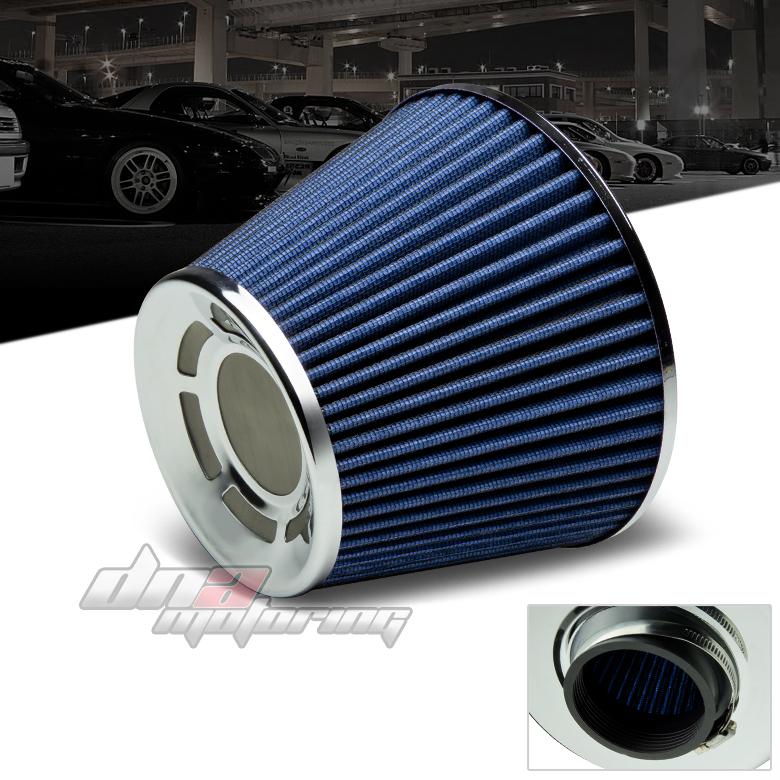 2.5" blue cold air/short ram intake/turbocharger racing cone micro gauze filter