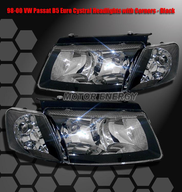 1997-2000 vw passat b5 crystal head lights+corner black