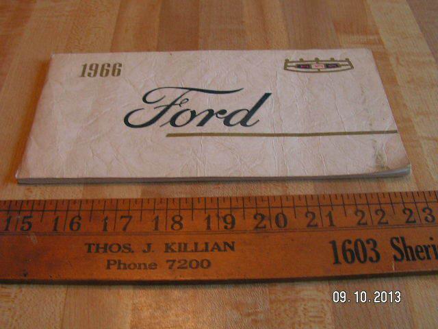 1966 ford original owner's / owners manual / galaxie / custom / ltd / wagon