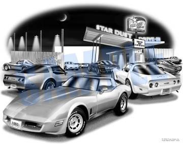 Corvette 80, 81, 82  auto art car print  free shipping   ** free usa shipping **