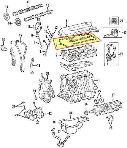 Toyota 112130d040 genuine oem factory original valve cover gasket