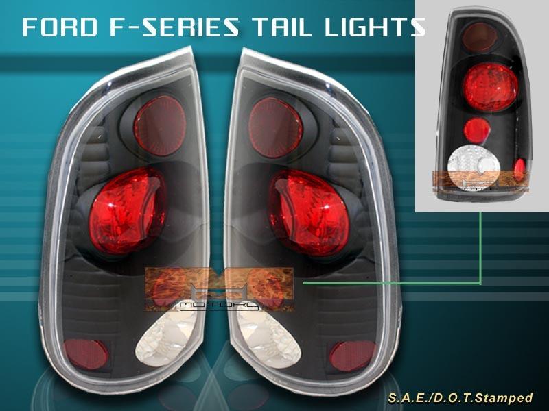 1997-2003 ford f150 f-150 f250 tail lights jdm black 98 99