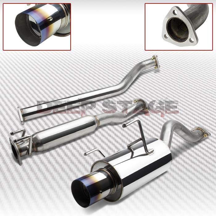 Ss cat back exhaust 4"burnt tip muffler 02-06 acura rsx integra dc5 type-s k20