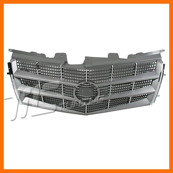 Front grille plastic chrome trim ptd silver gry shell 2008-2011 cadillac cts 2dr