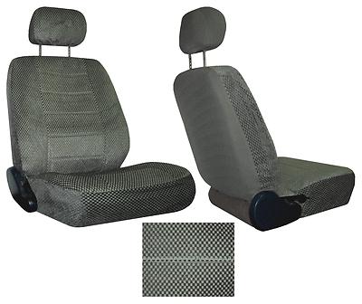 Durable scottsdale fabric - 2 dark grey car  seat covers w/ headrest covers #5