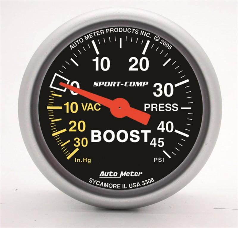 Auto meter 3308 sport-comp; mechanical boost/vacuum gauge