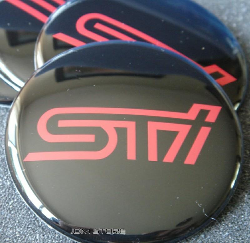Subaru sti wheel cap stickers badges emblems 4pcs (fits impreza wrx legacy)