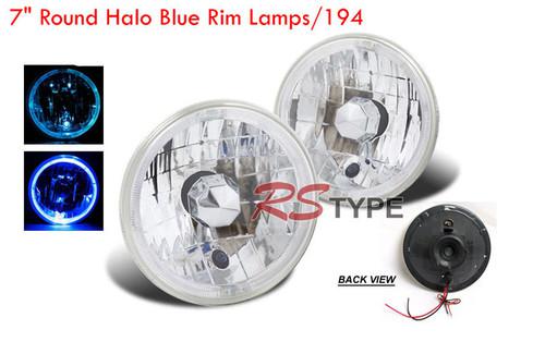 7" round halo blue rim lamps/194 blue (2pc)