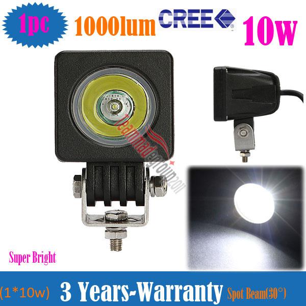 Hot sale! 10w 1000lm cree led work light  spot off-road 4x4 lamp atv utv 12v 24v