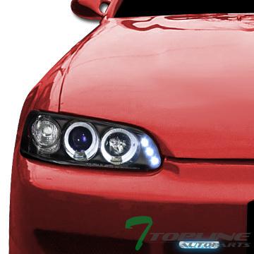 Black led halo rims projector head lights corner signal 1992-1995 civic 2d/3d/4d