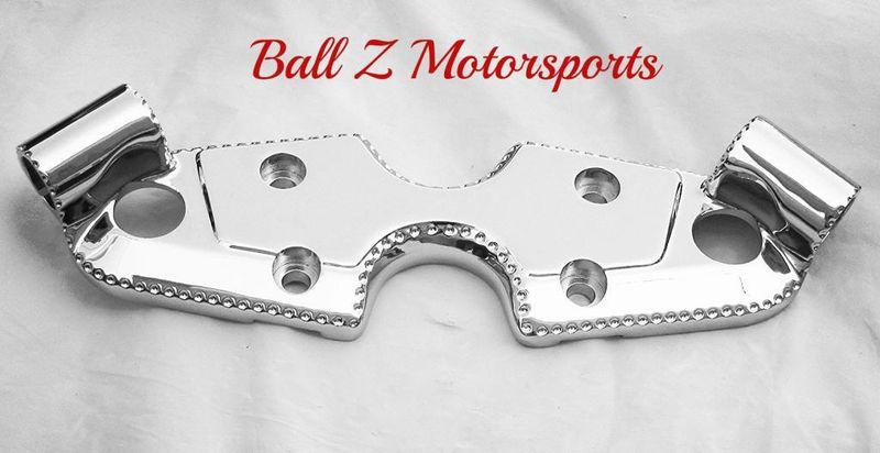 Hayabusa ball cut chromed chrome stock/oem top clamp triple tree cover! 99-05-07