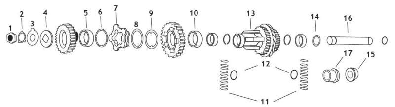 Andrews cluster gear for 4-speed -1.23 ratio (13)  206330