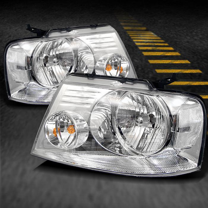 All clear 04-08 ford f-150 f150 pickup crystal headlights lights left+right pair