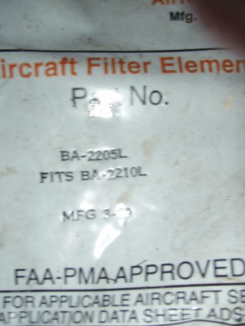 Aircraft air filter ba-2205l