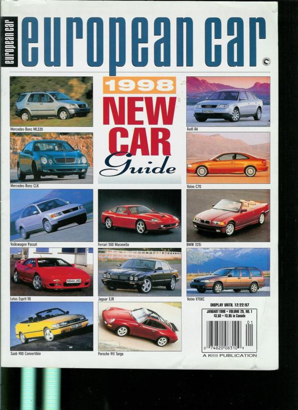 European car magazine old vintage january 1998