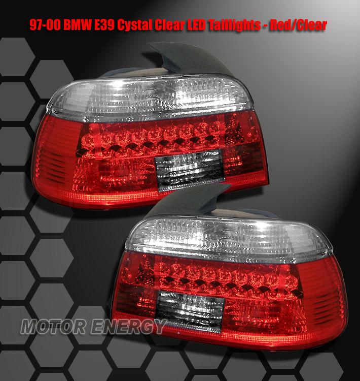 1997-2000 bmw e39 led tail light red/clear 525i/528i/m5