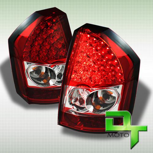 08-10 chrysler 300c philips-led perform red clear tail lights lamps left+right