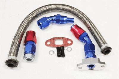 Universal turbo 10an stainless braided oil return drain line kit turbocharger t3