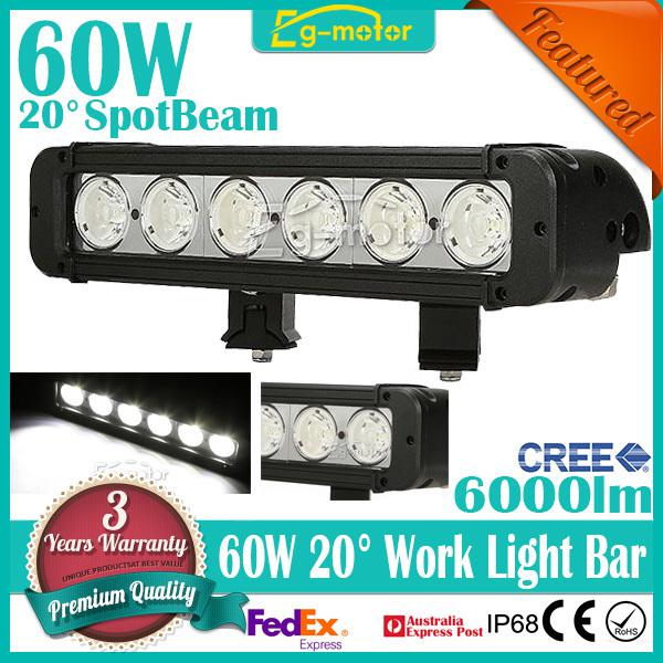 1x 60w 11inch cree spot beam led work light bar  car suv boat lamp offroad 4wd