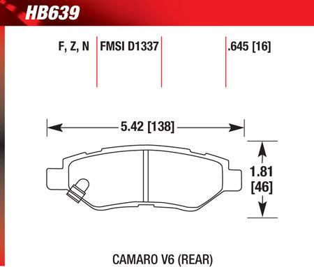 Camaro hawk hps brake pads - hb639f645