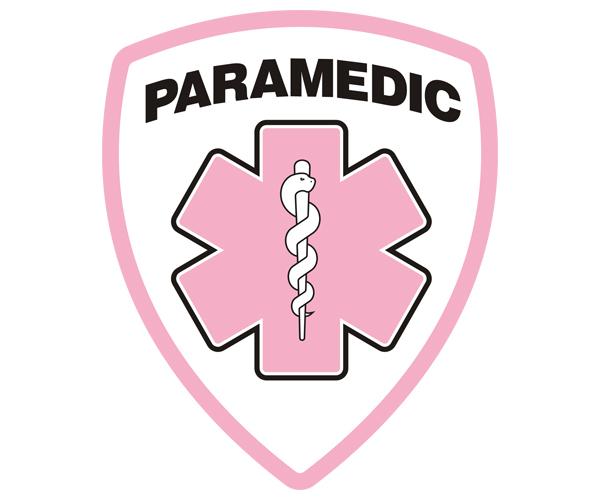 Paramedic badge decal 5"x4.1" emt pink star of life firefighter sticker zu1