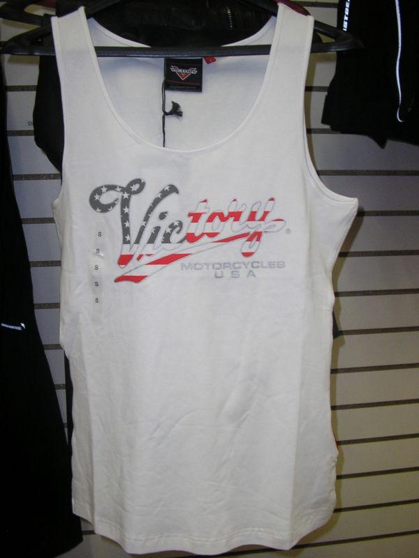 Victory motorcycles white tank top xxl 2xl victory stars and stripes emblem