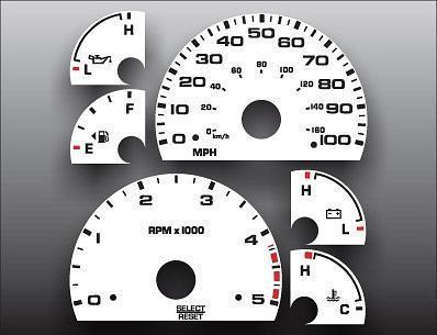 2003-2004 ford truck diesel powerstroke manual instrument white face gauges