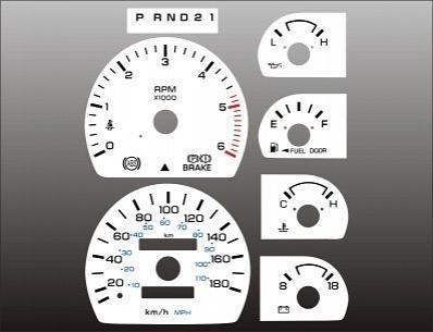 1994-1996 dodge dakota metric kph kmh instrument cluster white face gauges