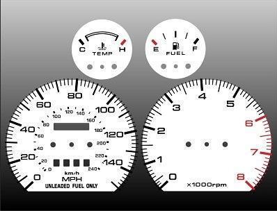 1988-1991 mazda mx6 626 instrument cluster white face gauges 88-91