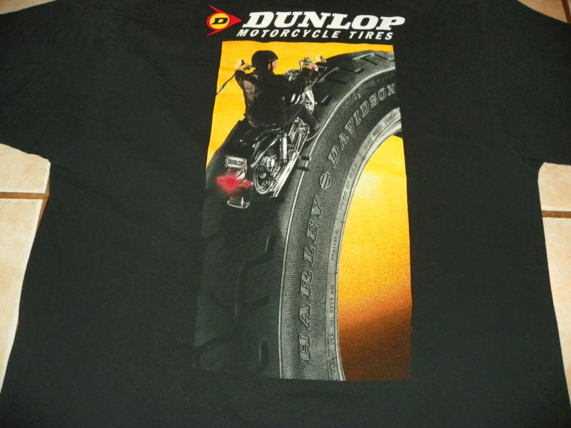 "dunlop motorcycle tires" pocket short sleeve black t-shirt 