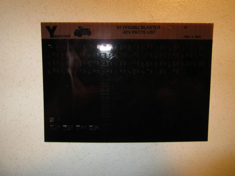 1997 yamaha atv yfs200j blaster microfiche parts list catalog yfs 200 j