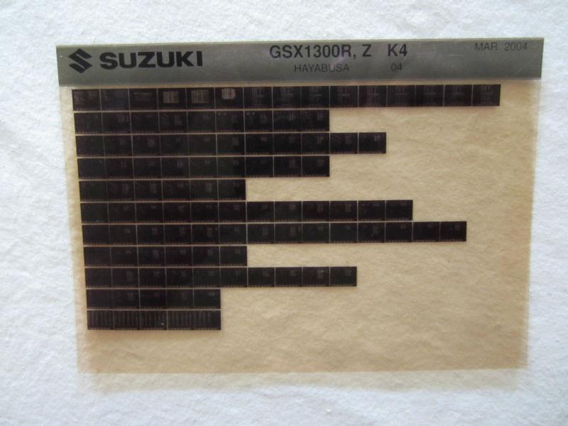 2004 suzuki motorcycle gsx 1300r 1300z k4 microfiche parts catalog 