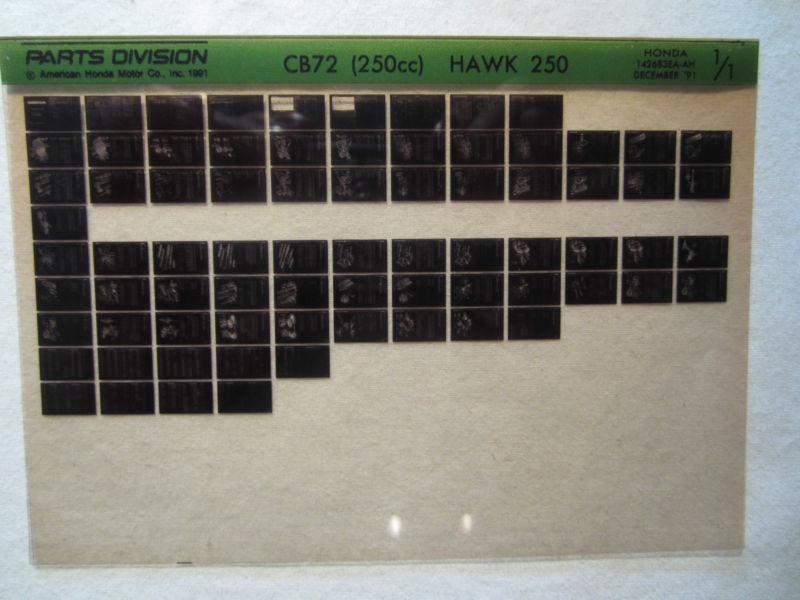 Honda motorcycle cb72 250cc hawk 250 microfiche parts catalog cb 72 12/91