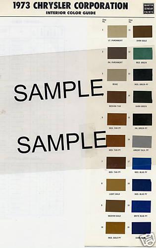 1972 dodge plymouth chrysler trucksvan pickup interior paint chips ms3