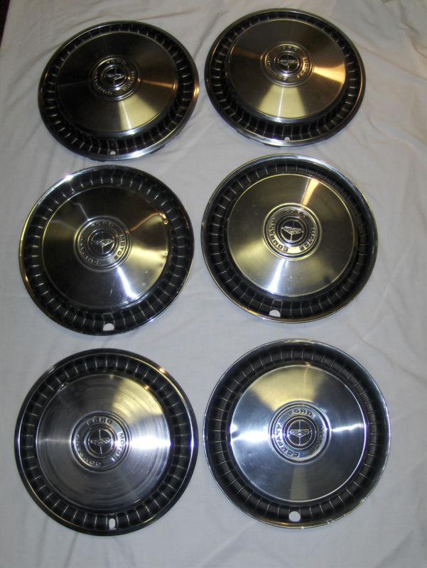 6 vintage ford motor company hubcap wheel covers