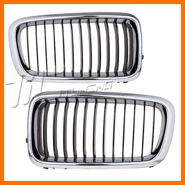 99-01 bmw e38 740i hood grille surround black fin grid new driver passenger side