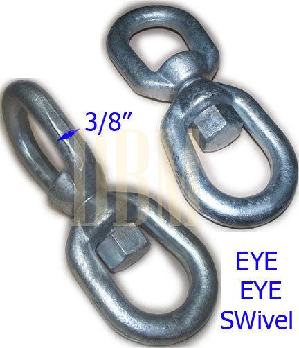 3/8" eye & eye swivel marine mooring galvanized 2250 lbs wll free shipping