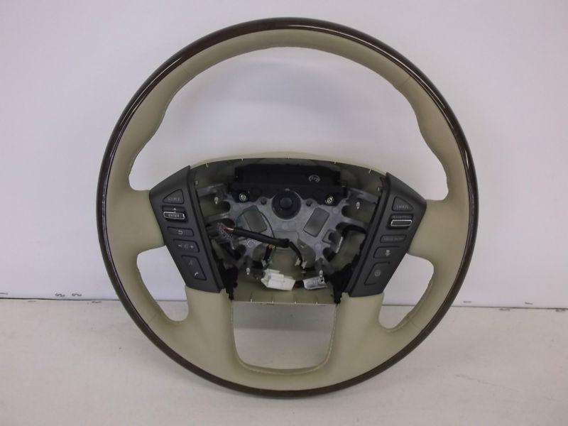  oem infiniti qx56  qx-56 steering wheel tan leather woodgrain    484301-la9bw9