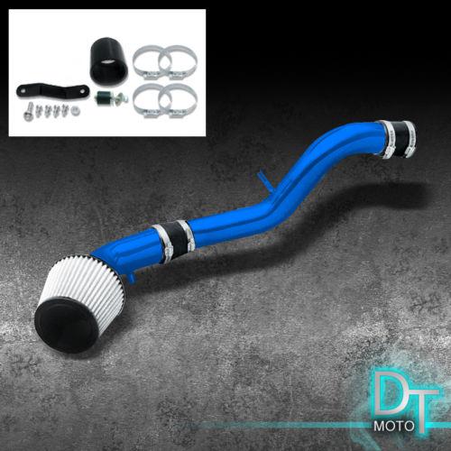 Stainless washable cone filter + cold air intake 03-06 nissan 350z blue aluminum