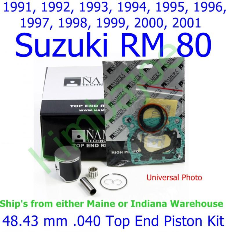 1991-2001 suzuki rm 80 namura 48.43 mm .040 top end piston kit 