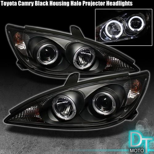 Black 02-04 toyota camry dual halo projector headlights lamps lights left+right