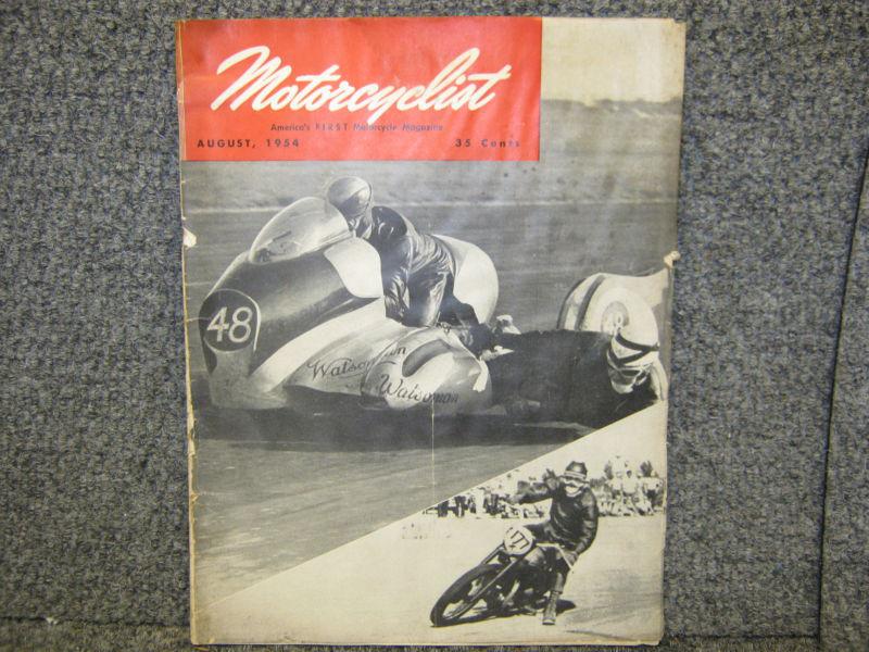 Motorcyclist magazine august 1954 ahrma  literature vintage racing literature