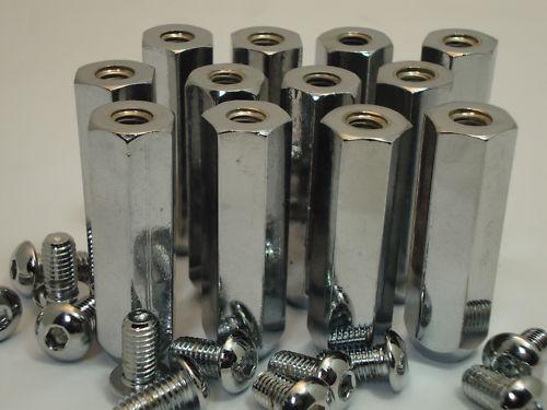 12pc chrome short spinner lug kit 12mm x 1.75