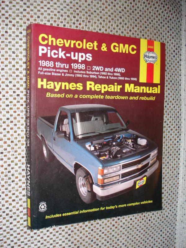 1988-1998 chevy gmc truck c/k shop manual service book