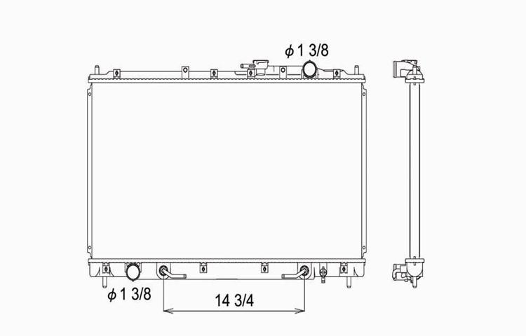 Replacement radiator 97-04 mitsubishi diamante auto / man trans 3.5l v6 mr431051