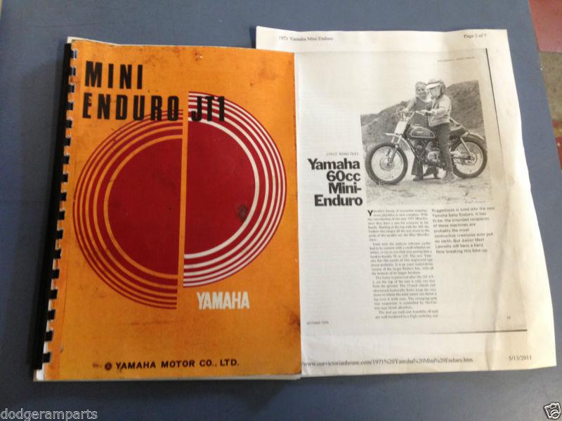 Yamaha mini enduro jt1 manuals