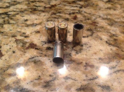 Set of 4, 40 cal nickel bullet  tire valve stem caps harley motorcycle car 